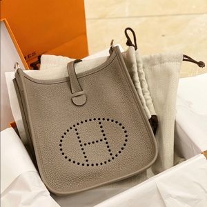Hermès mini Evelyne Gris Asphalt